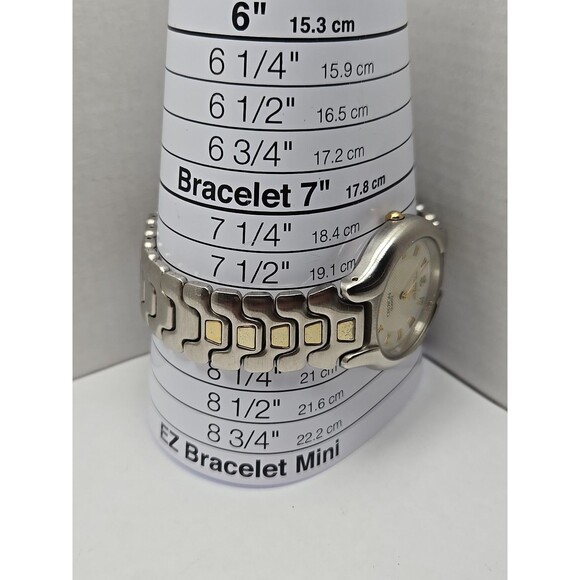 Croton Unisex Quartz 36mm Two Tone 23K Gold Plated Watch Date New Battery Japan - Picture 7 of 11